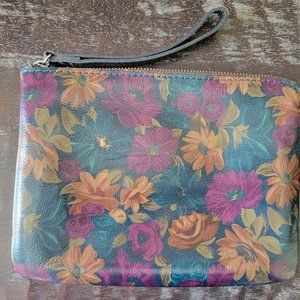 Patricia Nash Peruvian Painting Floral Leather Reala Wristlet